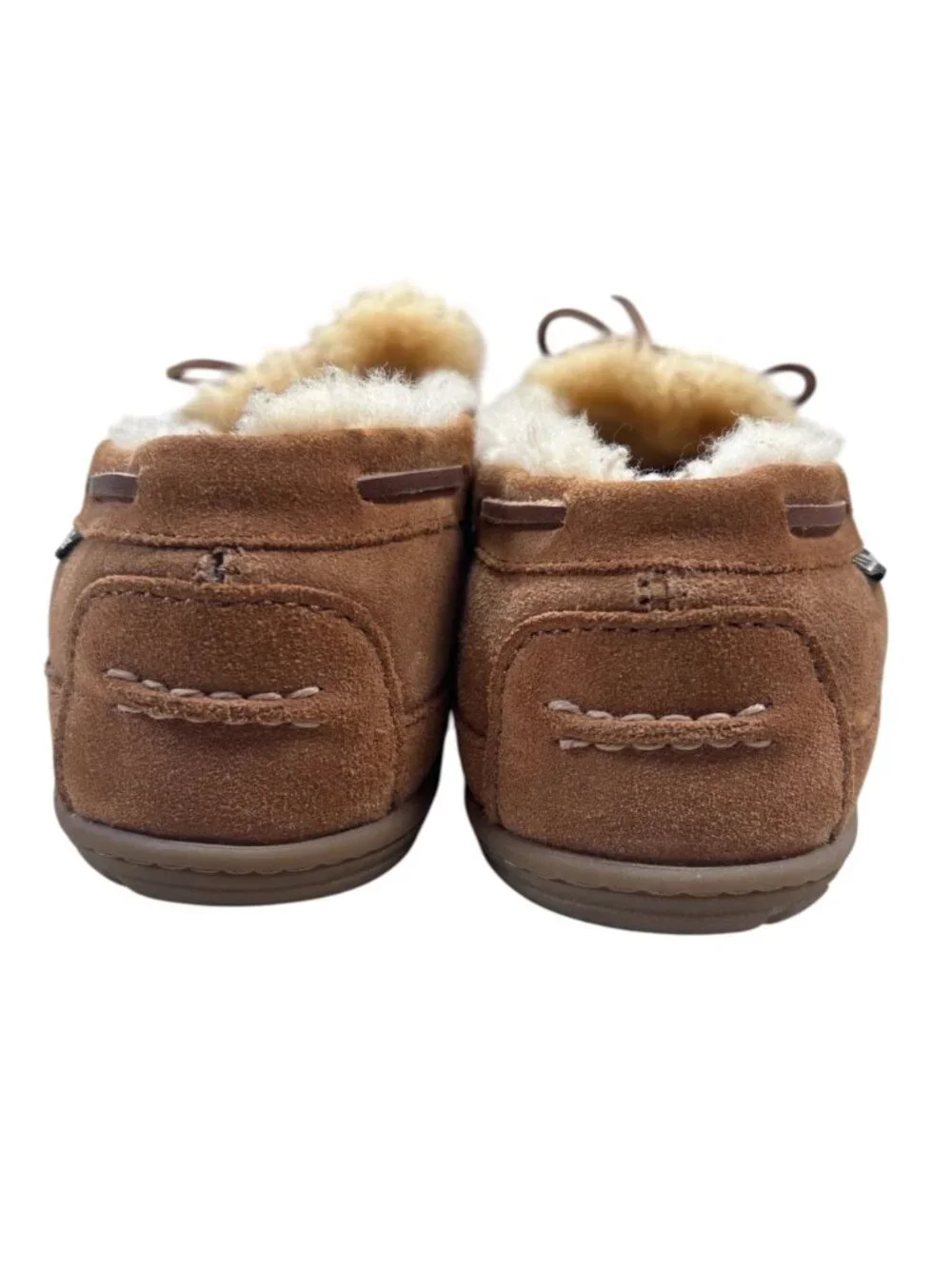 L.L. Bean Sherpa Lined Moccasin 11 Men Tan Suede Leather